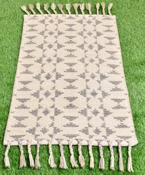 Tapete Tradicional Tapete de Lã feito à mão de Lã Lavável turco Corredor Bege e Cinza Tapetes 2x3.5 Pés Tapetes para o Quarto de Decoração de Casa
