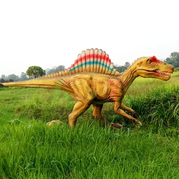 Venda quente do Moderno estilo simples FRP dinossauro animal escultura paisagem parque de exposições do salão de rua da cidade grande decoração