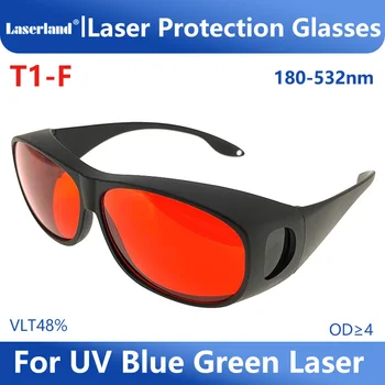 Profissionais do Laser Óculos de Proteção para 405nm UV 450nm Azul e 520nm 532nm Verde OD4 T1-F