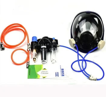 Hot Três-Em-Uma Função Fornecida Com Suprimento De Ar Indústria Respirador Sistema 6800 Facial Máscara De Gás Respirador
