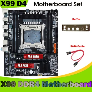 X99 Desktop Motherboard +Defletor+Cabo SATA LGA2011-3 DDR4 Apoio 4X32G Para 5820K E5-2678 V3 E5 2676 V3 E5 2696 V3 CPU