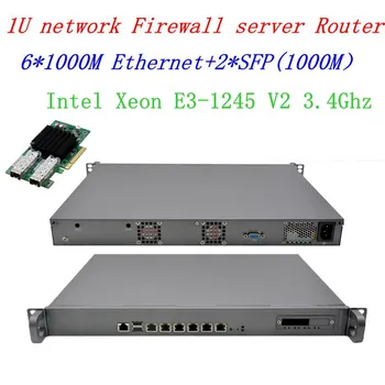 advanced router de rede 1U Serviços de Firewall com 2*SFP com 6*i211 Gigabit lan Inte QuadCore Xeon E3-1245 V2 3,4 G de RAM, SSD