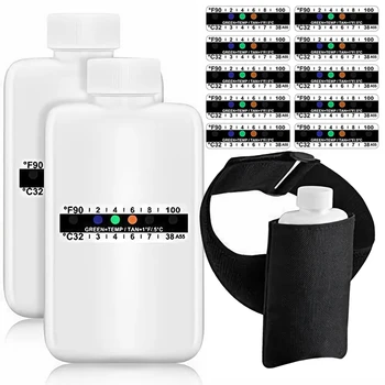 14Pcs Teste de Urina Conjunto Completo 2 Portable Garrafas Vazias,De 10 de Adesivo Sensível à Temperatura E fitas de Teste de Isolamento Saco
