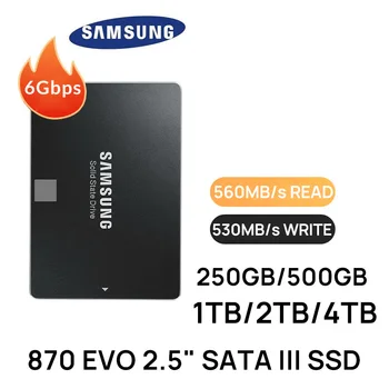 SAMSUNG 870 EVO SSD de 250GB 500GB, 1TB, 2TB de 4 tb de Disco Rígido, Unidade de 560MB/s SATA3 2.5 Polegadas para o Portátil da área de Trabalho do Notebook Mini PC Computador