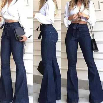 2023 Cintura Alta Largura de Perna de Marca de Jeans Mulheres Namorado Jeans Jeans Skinny Mulher Vintage Jeans Flare