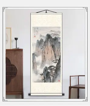 Estilo Chinês Paisagem De Deslocamento Pinturas De Parede De Arte, Posters Vintage De Decoração De Quarto De Estética Pendurado Na Parede Decoração Home Imagem