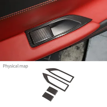Para A Ferrari 458 2011-2016 Real De Fibra De Carbono, Interior De Modelação Maçaneta Da Porta Do Switch Quadro Decorativo Colar Interior Do Carro Acessórios