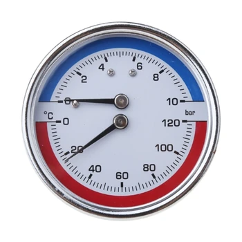 Thermo-manómetro de Temperatura Medidor de Pressão de até 120 ℃ 10 Bar para Aquecimento de Piso Drop Shipping