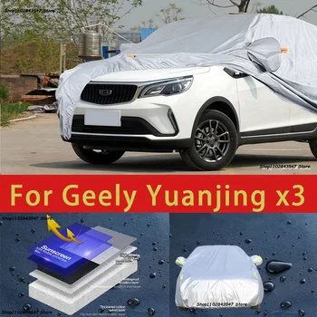 Para Geely Yuanjing x3 Exterior Completa de Proteção de Automóvel Cobre de Neve Cobrir as Sombras Impermeável, Dustproof Exterior acessórios do Carro