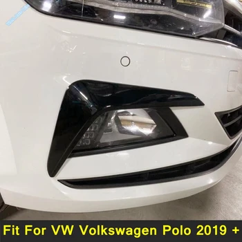 Auto pára-choque Dianteiro, faróis de Nevoeiro Lâmpada Sobrancelha Tampa Guarnição do Vento Faca Modificação Exterior Adesivo Para VW Volkswagen Polo 2019 - 2023
