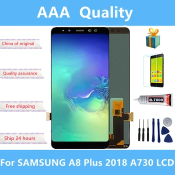 OLED de Alta Qualidade Para Samsung Galaxy A8+ 2018 A8Plus A730 Tela LCD de Toque,Para Galaxy A8 Plus A730F Substituição de monitor