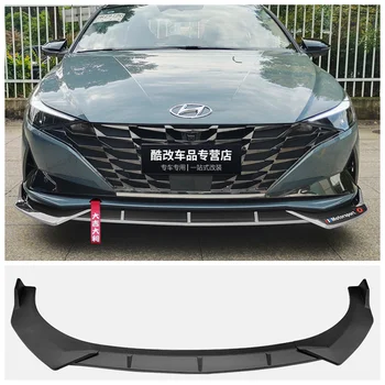 Para Hyundai Elantra 2021 2022 2023 de Alta Qualidade ABS Preto e ABS de Carbono pára-choques Frontal, Lábio Divisor de Difusor
