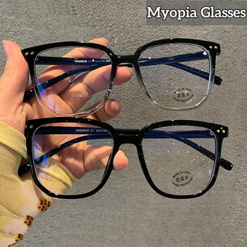 Mulheres de grandes dimensões Vintage Miopia Óculos Senhoras Anti-Luz azul Perto de Óculos de Visão Óptica Espetáculo Óculos de Dioptria 0 A -6.0