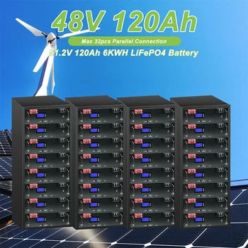 48V 100Ah 120Ah 200Ah Bateria LiFePo4 Máximo do Apoio 32pcs Paralelo Protocolo de Ligação de Fosfato do Ferro do Lítio da Bateria