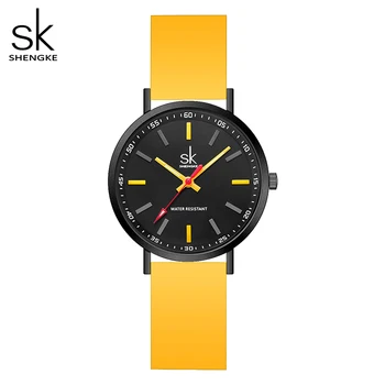 SHENGKE Esportes Mulheres Pulseira de Silicone Relógios Novo Design Para a Mulher SK Quartzo Relógios de pulso Original de Senhoras Relógio Relógio Feminino
