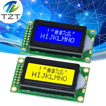TZT 8 x 2 Módulo LCD 0802 Visualização de Caracteres de Tela Azul / Amarelo Verde Para Arduino