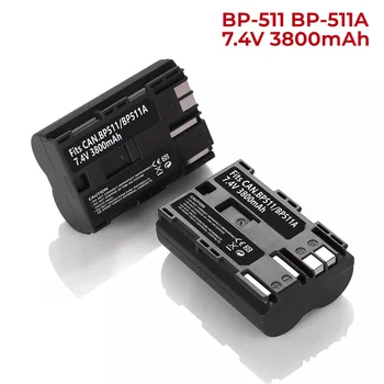 1-5Pack 3800mA BP-511 BP-511A Substituição de Bateria para Canon EOS 5D 50D,D60,300D,D30,Beijo Powershot G5,Pro 1,G2,Câmeras Digital