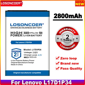 LOSONCOER 2800mAh L17D1P34 Substituição da Bateria Para LENOVO telefone móvel bateria de Polímero de lítio de Batterie