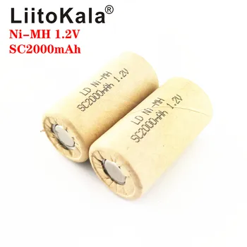 LiitoKala Ni-MH 1,2 V SC 2000mAh Ni MH alta ferramenta de energia bateria de célula taxa de descarga 10C baterias recarregáveis células 2.0 Ah