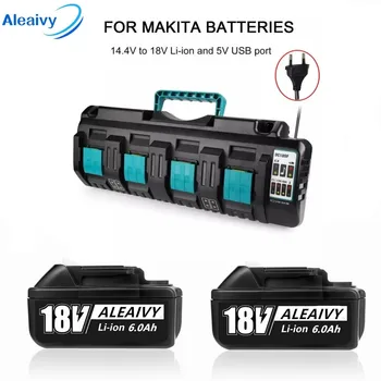 Para Makita 18V 14,4 V 4*3A Duplo Li-Ion Carregador de Bateria DC18SF Para Makita 14,4 V 18 V 20V BL1830 BL1840 BL1850 BL1860 Bl1430 Ferramenta