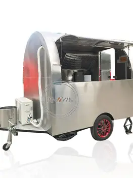2019 Novo design de 2,2 m de comprimento, de aço inoxidável de fast food de cozinha móvel trailer jóias quiosque de cachorro-quente de carrinho de comida