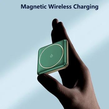 5000mAh Magnético sem Fio de Alimentação do Carregador do Banco Para o iPhone 12 13 14 X/Samsung/Huawei/Xiaomi Mini Portátil do Carregador de Bateria Externa
