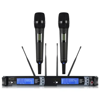SKM9000 SKM skm 9000 sem fio microfone sem fio, karaoke Verdadeira Diversidade sem Fio Microfone de 2 canais receber de microfone para Palco
