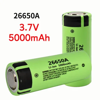NOVO 100% Original 26650A batterty 3,7 V 5000mAh Alta Capacidade 26650 bateria de Li-ion Recarregáveis