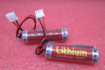 QUENTE NOVO ER6B ER6 AA 3,6 V FX1N/2N bateria PLC bateria de lítio Diâmetro de 14,5 MILÍMETROS * 50.5 MM de altura, com plugue branco
