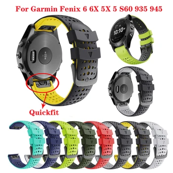 26 22MM Colorido Quickfit Pulseira Pulseira para o Garmin Fenix 5 5 3 3 HR 945 Fenix 6 6X Relógio Silicone Easyfit pulseira Correia