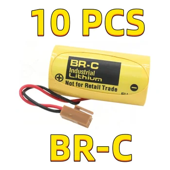 10 PACK Novo Para PANASONIC BR-3V C C Tamanho do Li-íon do PLC Bateria Com Marrom Conector