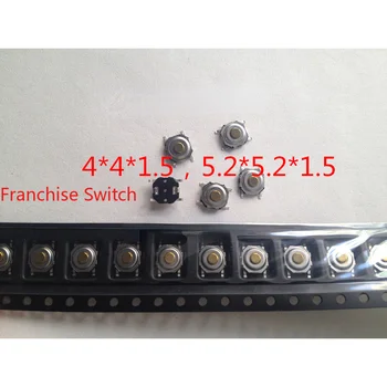 10PCS TS-1518MS 4*4*1.5 mm Tact Switch em Miniatura Pequena 5.2x5.2x1.5MM 160gf
