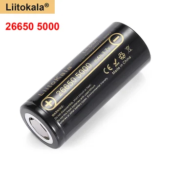 Alta Capacidade LiitoKala 26650 5000mah Recarregável do Li-íon da Bateria Lii-50A 3,7 v 26650-50A bateria de Lanterna 20A nova embalagem