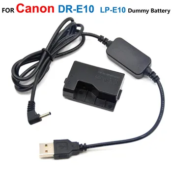 DR-E10 LP-E10 Falso Bateria+do Banco do Poder de USB Cabo Adaptador Para Canon EOS 1500D 2000D 3000D Kiss X50 X70 X 80 X90 Rebel T3 T5 T6 T7