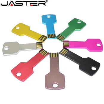 JASTER Logotipo Personalizado do USB do Flash Pen Drive 4GB 8GB 16GB 32GB 64GB 128GB de Metal Pendrive Memory Stick Forma de Chave