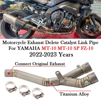Para a YAMAHA MT-10 MT10 SP FZ-10 FZ10 2022 2023 Moto Sistema de Escape Meados de Excluir Catalisador, Tubo de Ligação do Meio Tubo de Escape Silencioso
