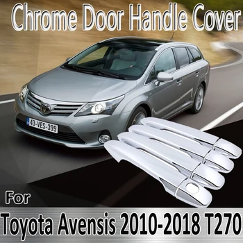 Para Toyota Avensis T270 2010~2018 2011 2012 2013 2014 2015 Adesivos De Decoração Cromado Capa Maçaneta Da Porta Montar Acessórios Do Carro