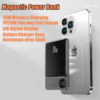 Banco do poder 10000mAh Magnético do Banco do Poder de Carregador sem Fio Ultra Fino Carregador de Bateria Externa Para o iPhone 12 13 14 Pro Max.