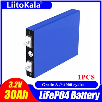 1PCS LiitoKala 3.2 V 30Ah Lifepo4 Bateria de 4S DE 12,8 V 30ah Fosfato do Ferro do Lítio de Bateria, Solar Motocicleta Veículo Elétrico