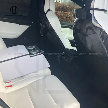 Tesla Model X S Modelo OEM Estilo Real Seco de Fibra de Carbono encosto do Assento Original de Carregamento interior do corpo kit de Acessórios para carros