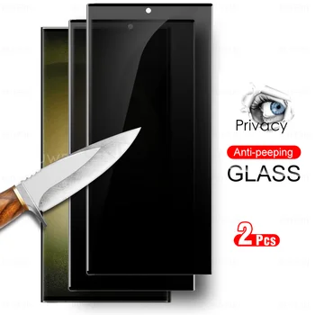 2pcs de Vidro Para Samsung Galaxy S23 Ultra Privacidade de Vidro Temperado SamsungS23 Mais S23+ S23Ultra 5G Anti-peep Protetor de Tela do Filme