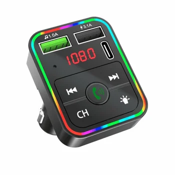Carro de Bluetooth 5.0 Transmissor FM sem Fio Receptor de Áudio Leitor de MP3 do Carro 18W PD Carga Rápida U Disco sem perda de Som Leitor de Música