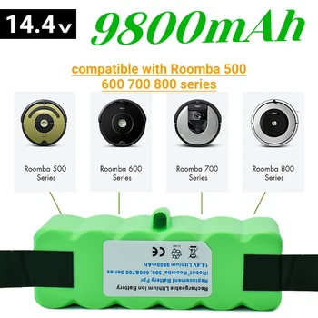 IRobot Roomba 500 600 700 800 série 560 620 650 700 770 780 880 nouveau 14,4 V 9800mAh batterie au de lítio recarregável