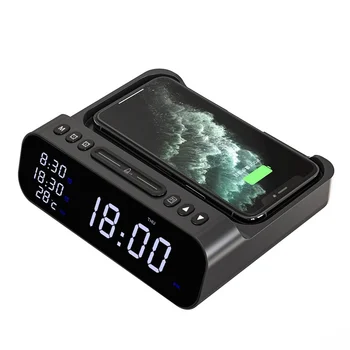 30W Rápido Carregador sem Fio do Alarme do Relógio de Temperatura Testador de USB Carregador C Estação De Telefone XR XS 11 12 13 Pro Max Samsung Xiaomi