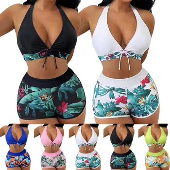 Swimwear Das Mulheres Da Folha De Impressão Swimsuit Bikini 2023 Nova 