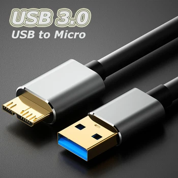 0,25 M/0,5 M/1 M/1,5 M cabo USB Para Micro B Externo do Cabo da Unidade de disco Rígido HDD SSD Sata Cabo Para Samsung Cabo de Disco Rígido do Micro B Cabo USB 3.0