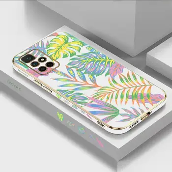 Camuflagem de Folhas de Luxo Chapeamento Caso De Telefone Xiaomi Redmi 10 10A 12C 9 10C 9T 9A A1 9C Tampa