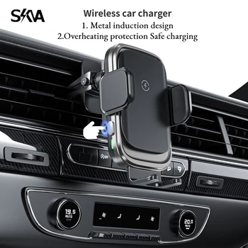 15W Qi Wireless Rápido Carregador de Carro de Telefone do Suporte de Montagem de Ventilação de Ar Móvel Suporte de Carregamento para o iPhone 12 13 14 Pro Samsung Max.