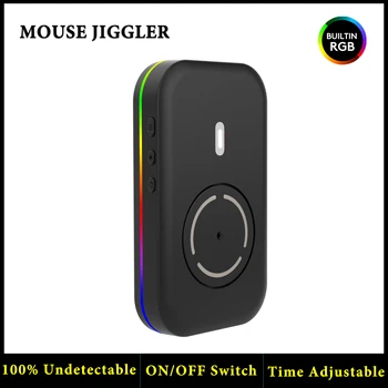 Mouse Jiggler 100% Indetectável Motor RGB ON/OFF Tempo Ajustável USB-C Automáticas do Simulador de Mouse Shaker Mantém Ativa de computadores