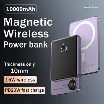 Banco portátil do Poder da Carga Rápida para Magsafe Magnético sem Fio Powerbank 10000mAh batterie externe Poder dos Bancos para o iPhone Xiaomi